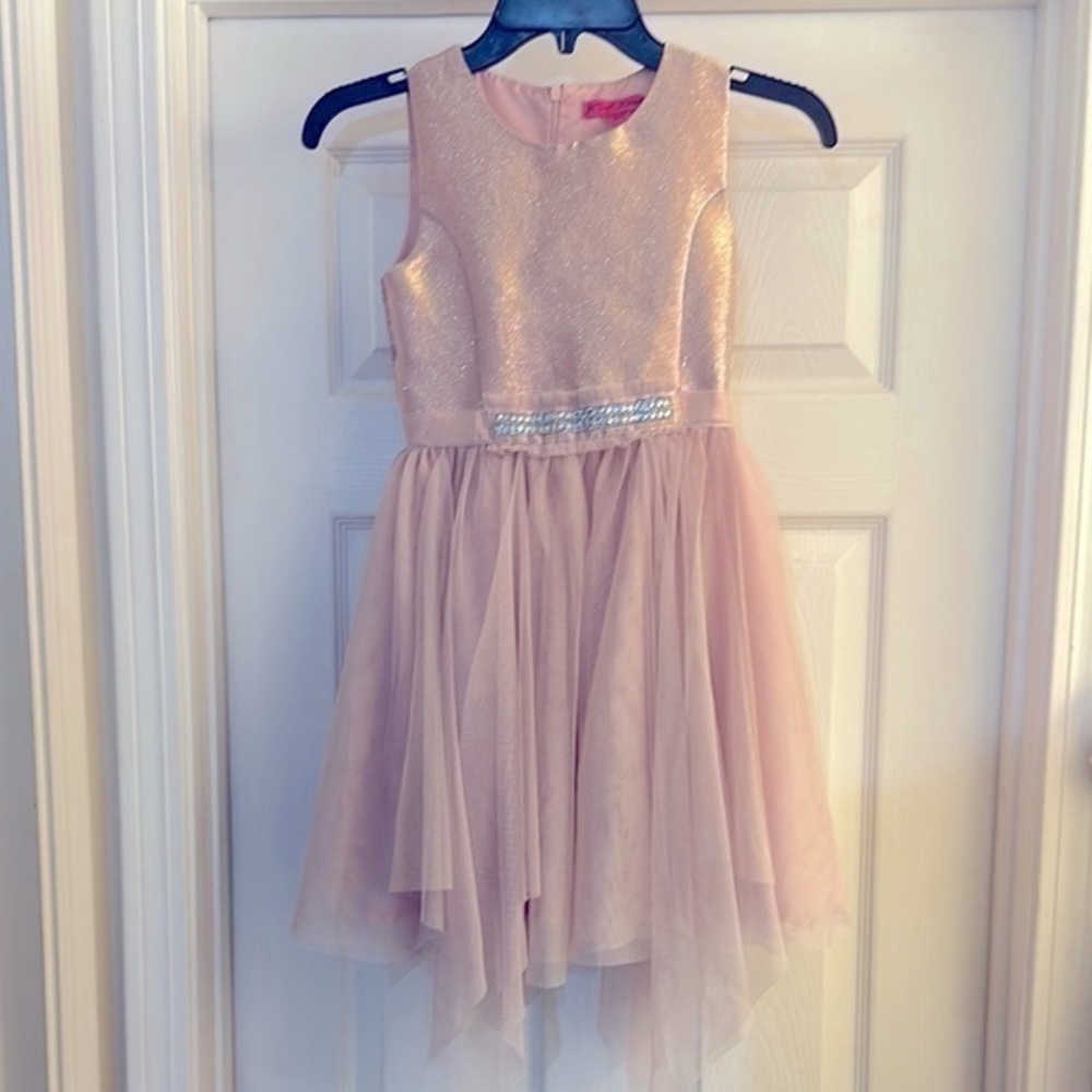 Elegant Pink Sleeveless Kids Dress